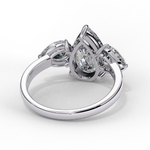 Load image into Gallery viewer, Pear Cut Moissanite Engagement Ring with Pear Side Stones
