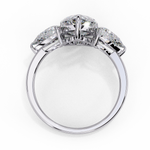 Load image into Gallery viewer, Pear Cut Moissanite Engagement Ring with Pear Side Stones
