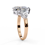 Load image into Gallery viewer, Pear Cut Moissanite Engagement Ring with Pear Side Stones
