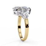 Load image into Gallery viewer, Pear Cut Moissanite Engagement Ring with Pear Side Stones
