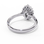 Load image into Gallery viewer, Marquise Cut Moissanite Engagement Ring with Starburst Halo
