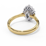 Load image into Gallery viewer, Marquise Cut Moissanite Engagement Ring with Starburst Halo
