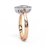 Load image into Gallery viewer, Marquise Cut Moissanite Engagement Ring with Starburst Halo
