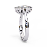 Load image into Gallery viewer, Marquise Cut Moissanite Engagement Ring with Starburst Halo
