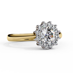 Load image into Gallery viewer, Round Cut Moissanite Engagement Ring With Starburst Halo
