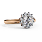 Load image into Gallery viewer, Round Cut Moissanite Engagement Ring With Starburst Halo

