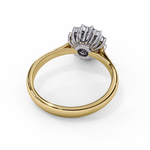 Load image into Gallery viewer, Round Cut Moissanite Engagement Ring With Starburst Halo
