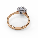 Load image into Gallery viewer, Round Cut Moissanite Engagement Ring With Starburst Halo
