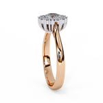 Load image into Gallery viewer, Round Cut Moissanite Engagement Ring With Starburst Halo
