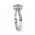 Load image into Gallery viewer, Round Cut Moissanite Engagement Ring With Starburst Halo
