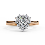 Load image into Gallery viewer, Heart Cut Lab Grown Diamond Engagement Ring With Starburst Halo

