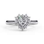 Load image into Gallery viewer, Heart Cut Lab Grown Diamond Engagement Ring With Starburst Halo
