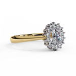 Load image into Gallery viewer, Oval Cut Moissanite Engagement Ring With Starburst Halo
