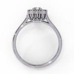 Load image into Gallery viewer, Radiant Cut Moissanite Engagement Ring with Starburst Halo
