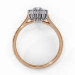 Load image into Gallery viewer, Radiant Cut Moissanite Engagement Ring with Starburst Halo
