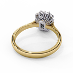 Load image into Gallery viewer, Radiant Cut Moissanite Engagement Ring with Starburst Halo
