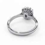Load image into Gallery viewer, Radiant Cut Moissanite Engagement Ring with Starburst Halo

