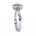 Load image into Gallery viewer, Radiant Cut Moissanite Engagement Ring with Starburst Halo
