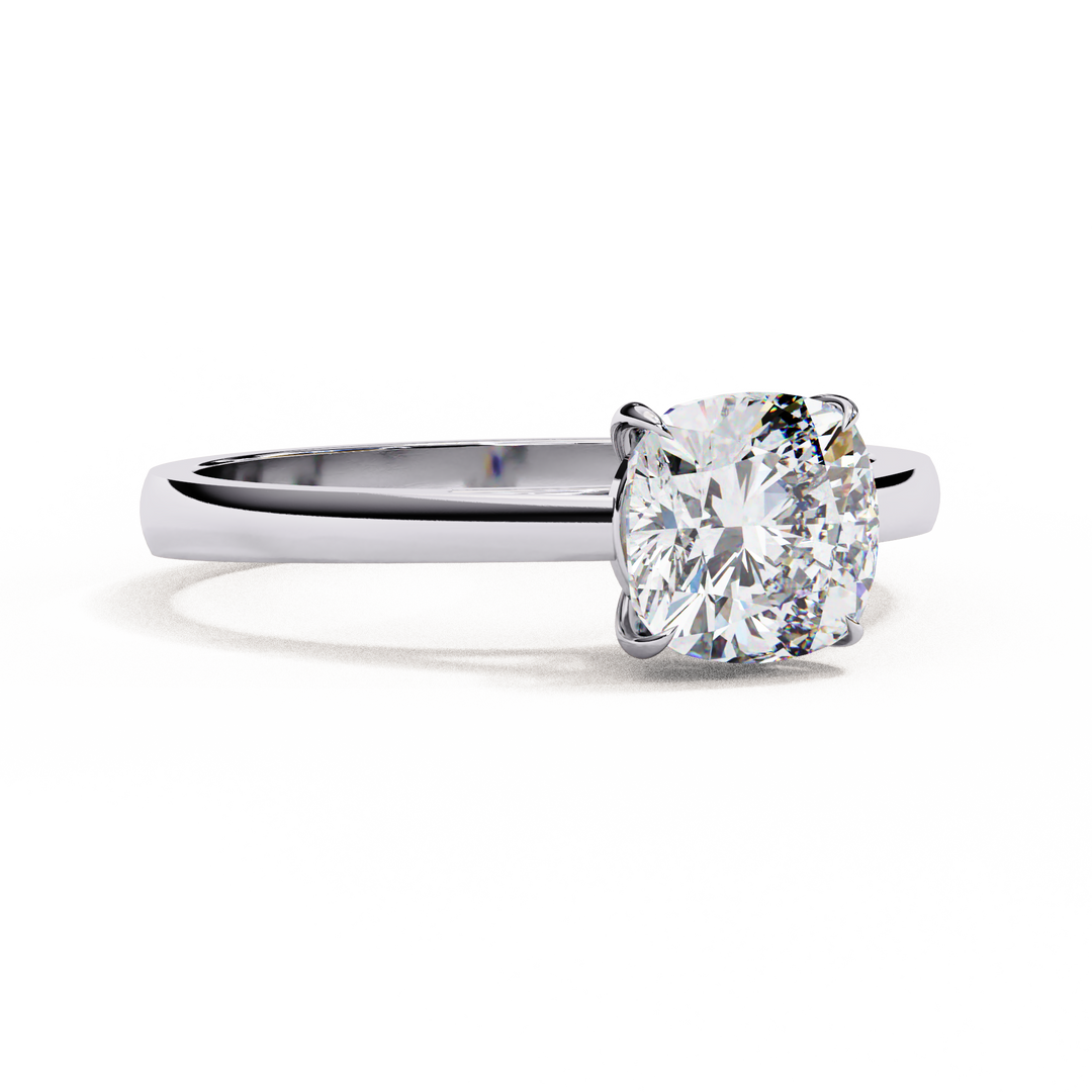 Cushion Cut Lab Grown Diamond Engagement Ring | Solitaire in Yellow Gold | Ethical & Sustainable Brilliance