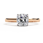 Cushion Cut Moissanite Engagement Ring | Solitaire in Yellow Gold | Timeless, Ethical & Affordable