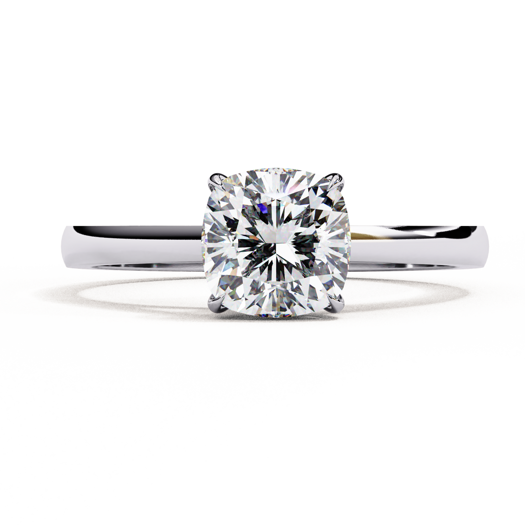Cushion Cut Lab Grown Diamond Engagement Ring | Solitaire in Yellow Gold | Ethical & Sustainable Brilliance