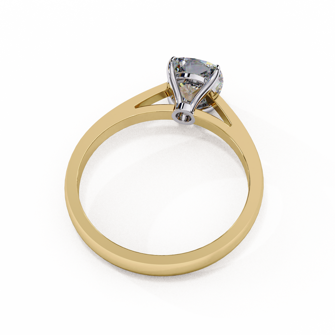 Cushion Cut Lab Grown Diamond Engagement Ring | Solitaire in Yellow Gold | Ethical & Sustainable Brilliance