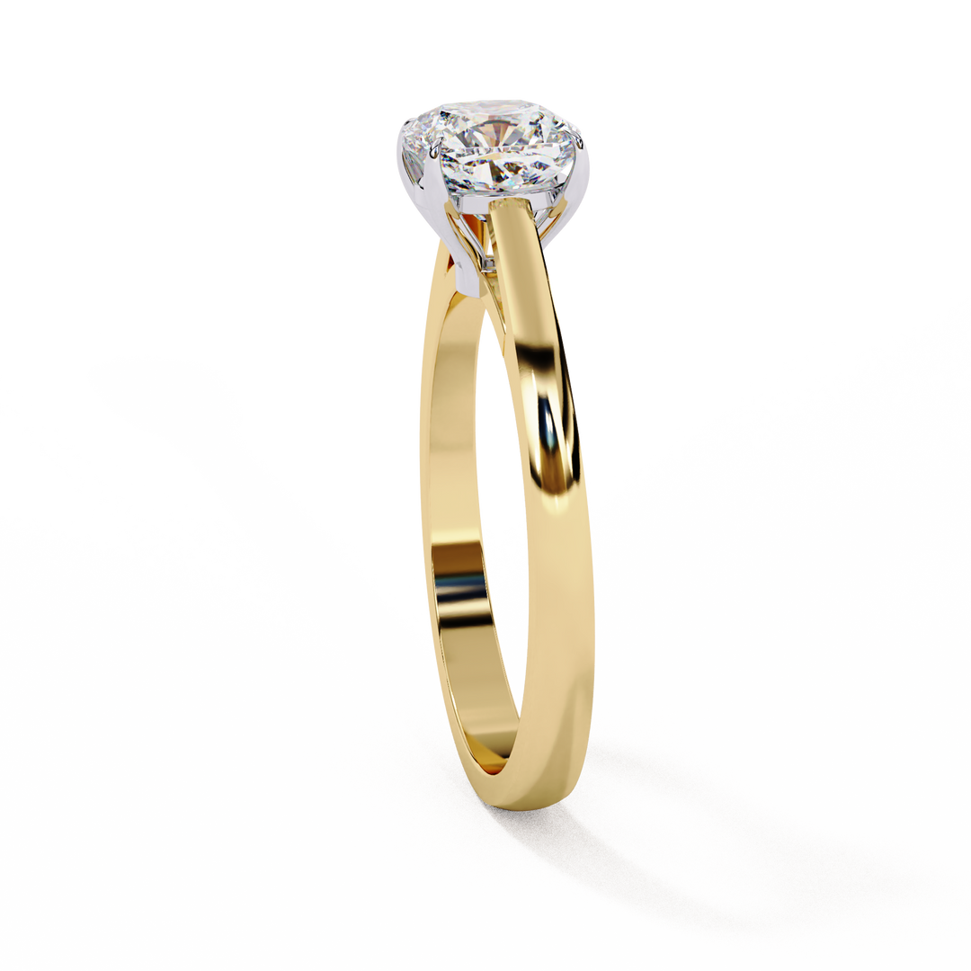 Cushion Cut Lab Grown Diamond Engagement Ring | Solitaire in Yellow Gold | Ethical & Sustainable Brilliance