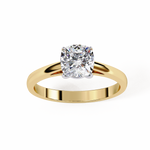 Load image into Gallery viewer, Cushion Cut Lab Grown Diamond Engagement Ring | Solitaire in Yellow Gold | Ethical &amp; Sustainable Brilliance
