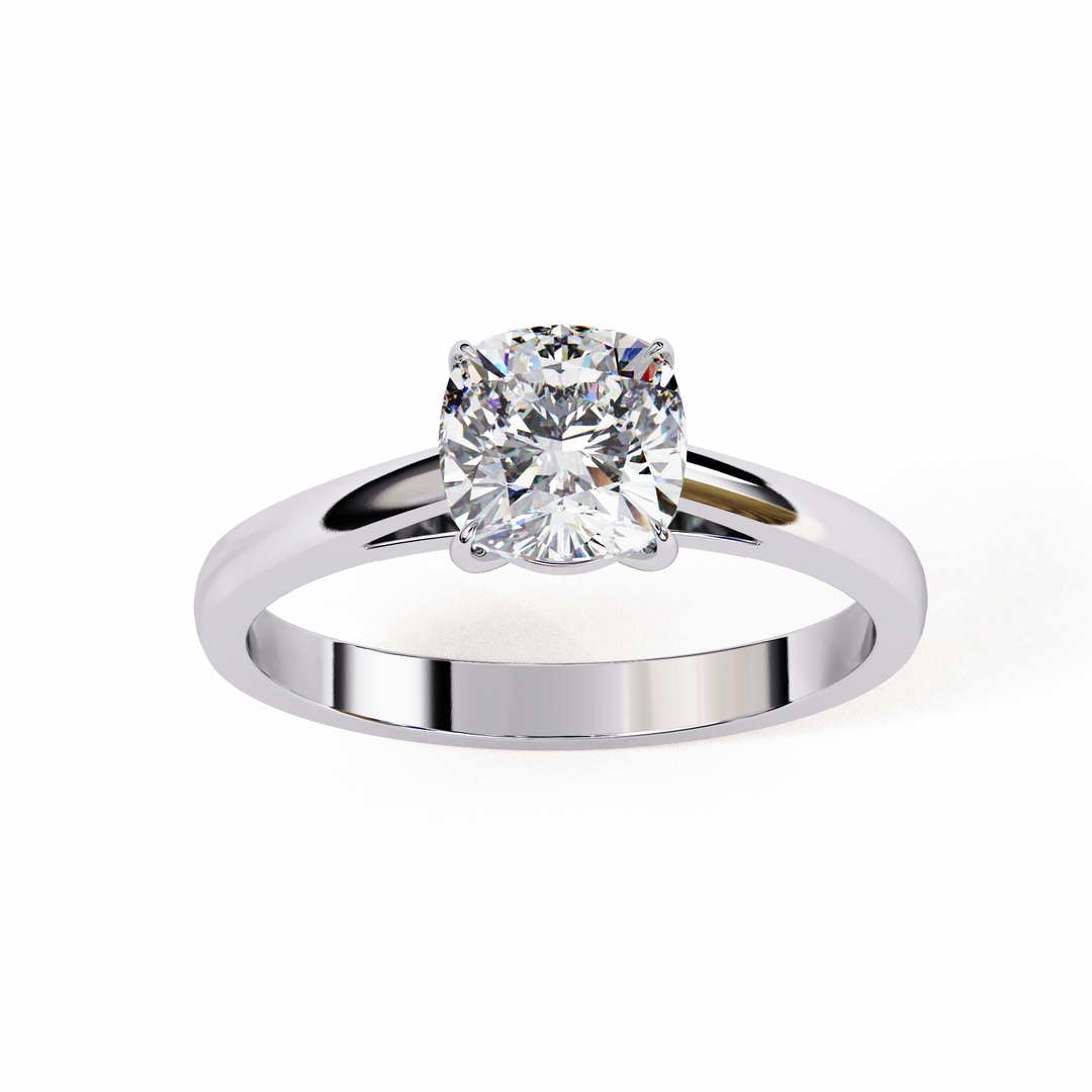 Cushion Cut Lab Grown Diamond Engagement Ring | Solitaire in Yellow Gold | Ethical & Sustainable Brilliance