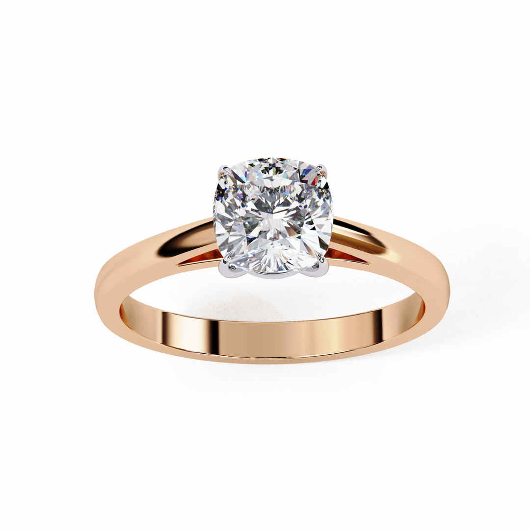 Cushion Cut Lab Grown Diamond Engagement Ring | Solitaire in Yellow Gold | Ethical & Sustainable Brilliance