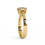 Load image into Gallery viewer, Round Cut Moissanite Engagement Ring | Vintage Six Prong Solitaire with Hidden Accents | 18K Gold &amp; Platinum Bridal Ring

