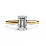 Load image into Gallery viewer, Emerald Cut Moissanite Engagement Ring | Classic Solitaire Ethical Moissanite Ring

