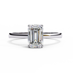 Load image into Gallery viewer, Emerald Cut Moissanite Engagement Ring | Classic Solitaire Ethical Moissanite Ring
