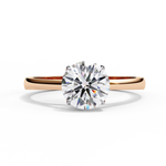 Load image into Gallery viewer, Round Cut Moissanite Solitaire Engagement Ring | Classic Sparkling Bridal Jewelry | 18K Gold &amp; Platinum
