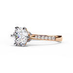 Load image into Gallery viewer, Round Cut Lab Grown Diamond Solitaire Engagement Ring | Classic 6-Prong Bridal Ring | 18K Gold &amp; Platinum

