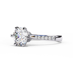 Load image into Gallery viewer, Round Cut Lab Grown Diamond Solitaire Engagement Ring | Classic 6-Prong Bridal Ring | 18K Gold &amp; Platinum
