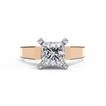 Load image into Gallery viewer, Princess Cut Moissanite Solitaire Engagement Ring | Classic 4-Prong Setting | 18K Gold &amp; Platinum (Copy)
