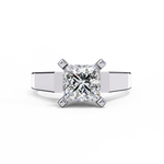 Load image into Gallery viewer, Princess Cut Moissanite Solitaire Engagement Ring | Classic 4-Prong Setting | 18K Gold &amp; Platinum (Copy)
