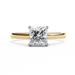 Load image into Gallery viewer, Princess Cut Moissanite Engagement Ring | Classic Solitaire in White Gold | Ethical &amp; Affordable Alternative to Diamond
