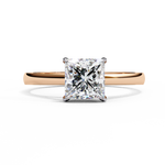 Load image into Gallery viewer, Princess Cut Moissanite Engagement Ring | Classic Solitaire in White Gold | Ethical &amp; Affordable Alternative to Diamond
