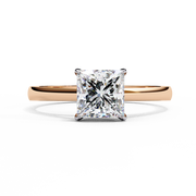 Princess Cut Moissanite Engagement Ring | Classic Solitaire in White Gold | Ethical & Affordable Alternative to Diamond