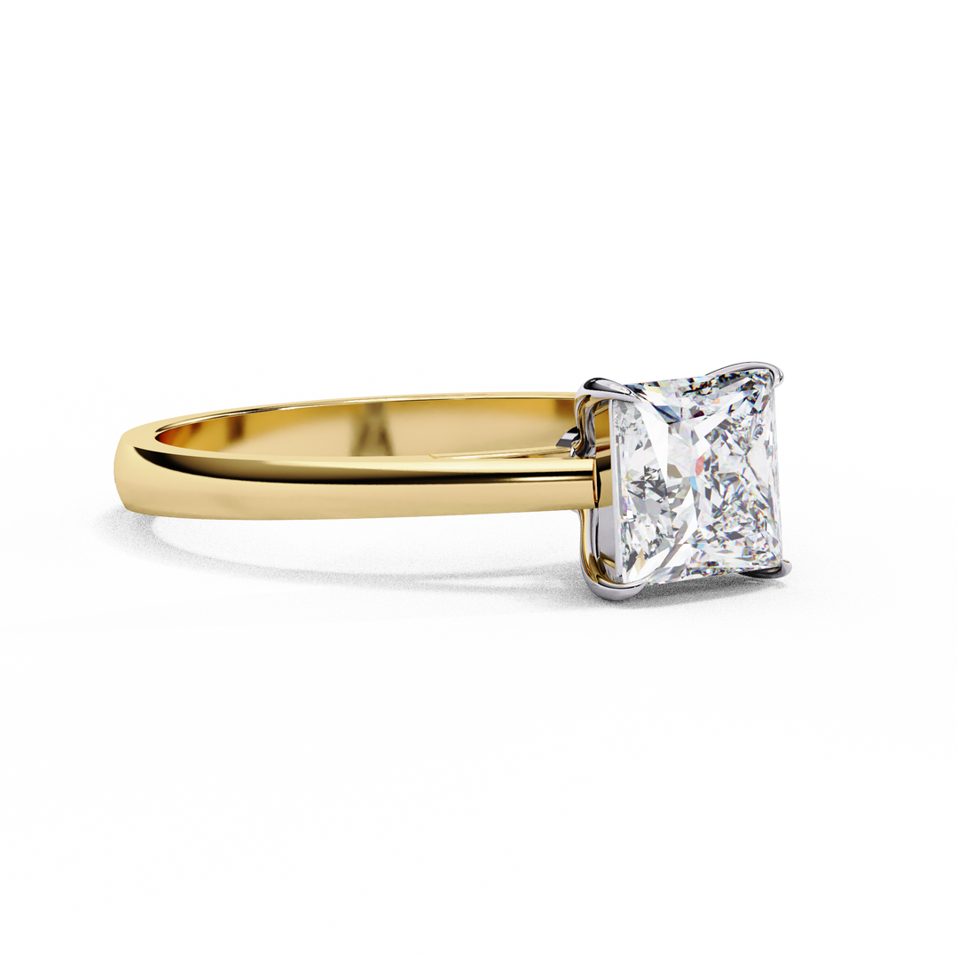 Princess Cut Moissanite Engagement Ring | Classic Solitaire in White Gold | Ethical & Affordable Alternative to Diamond