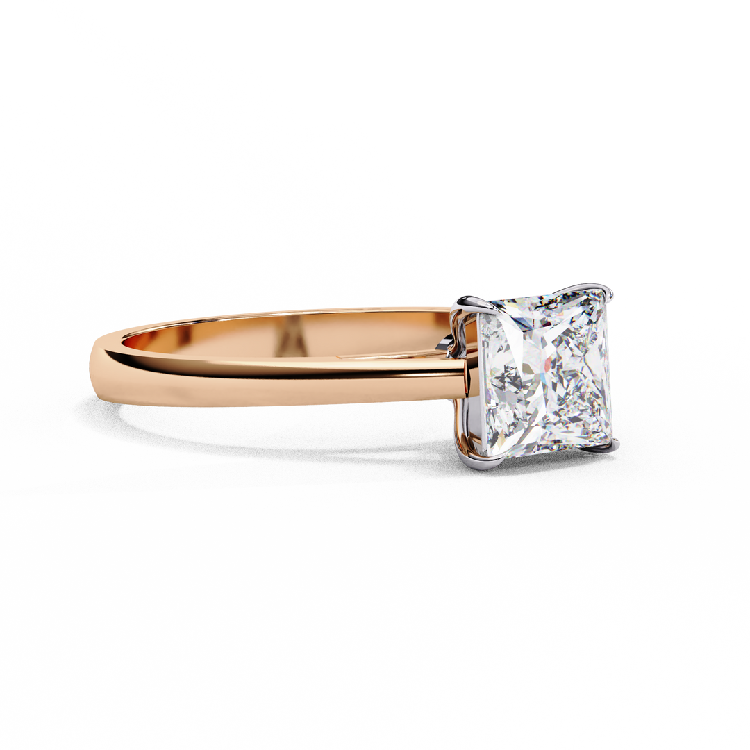 Princess Cut Moissanite Engagement Ring | Classic Solitaire in White Gold | Ethical & Affordable Alternative to Diamond