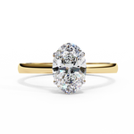 Load image into Gallery viewer, Oval Cut Moissanite Engagement Ring | Classic Solitaire White Gold Ring | Ethical &amp; Affordable
