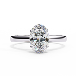 Load image into Gallery viewer, Oval Cut Moissanite Engagement Ring | Classic Solitaire White Gold Ring | Ethical &amp; Affordable
