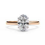 Load image into Gallery viewer, Oval Cut Moissanite Engagement Ring | Classic Solitaire White Gold Ring | Ethical &amp; Affordable
