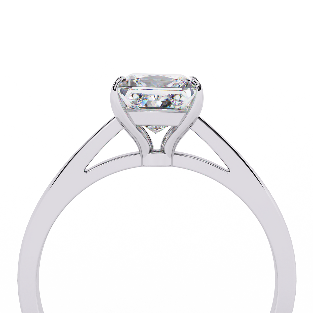 Princess Cut Moissanite Engagement Ring | Classic Solitaire in White Gold | Ethical & Affordable Alternative to Diamond