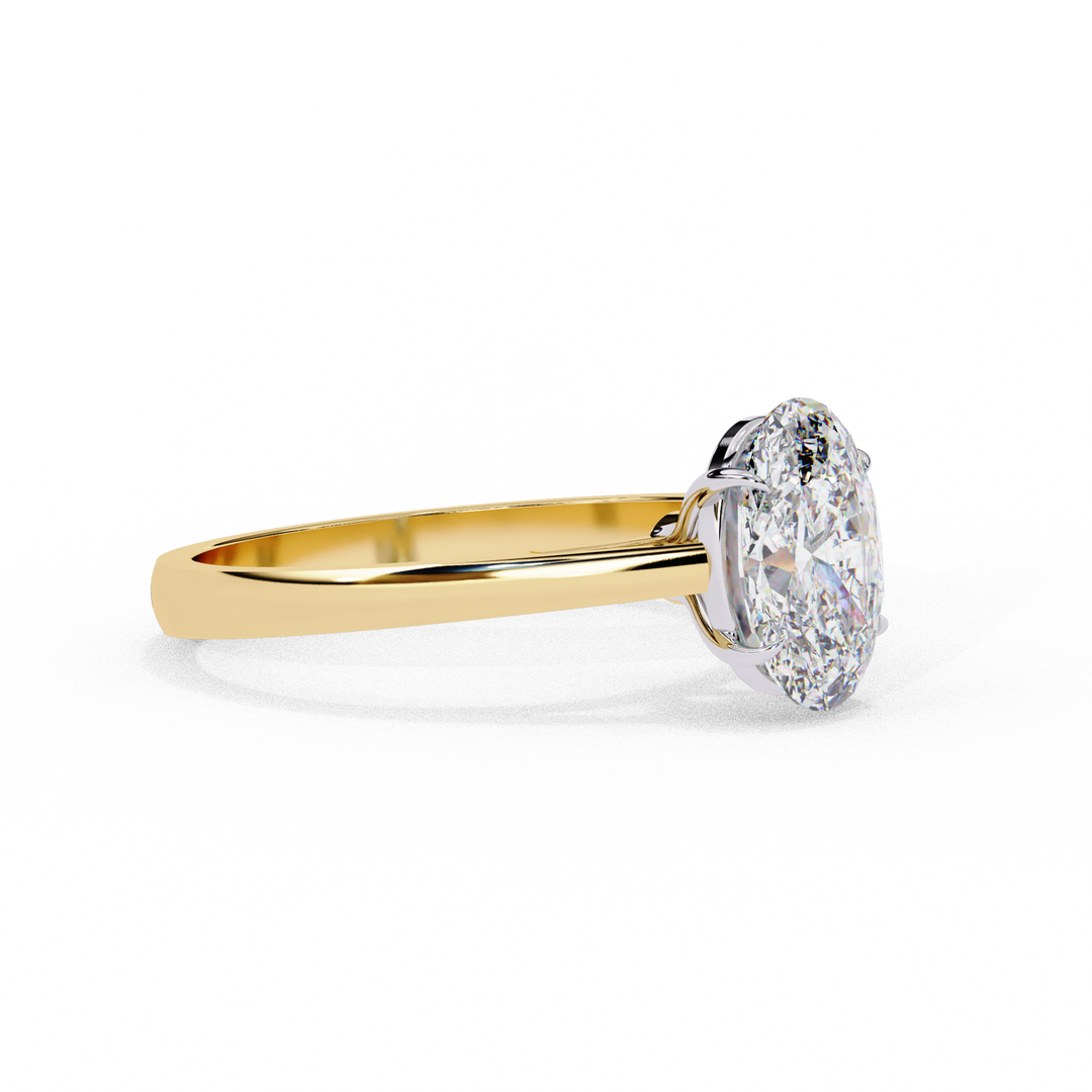 Oval Cut Moissanite Engagement Ring | Classic Solitaire White Gold Ring | Ethical & Affordable