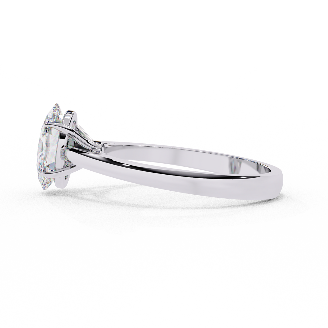 Oval Cut Moissanite Engagement Ring | Classic Solitaire White Gold Ring | Ethical & Affordable