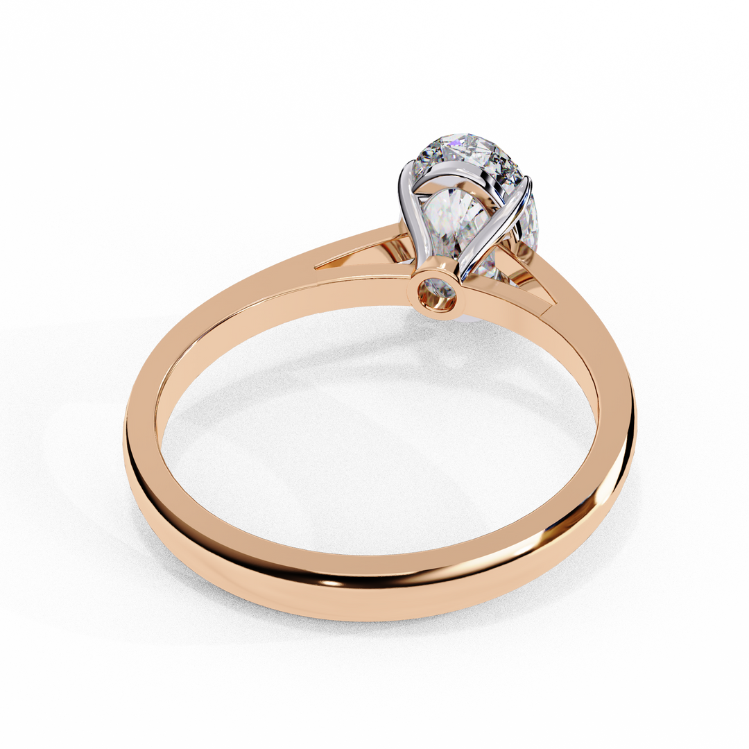 Oval Cut Moissanite Engagement Ring | Classic Solitaire White Gold Ring | Ethical & Affordable